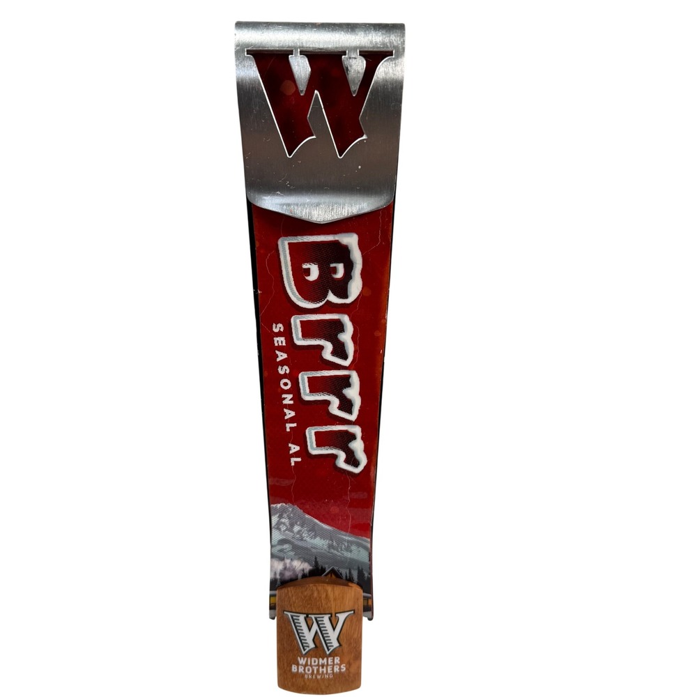 Widmer Brothers Brrr Seasonal Ale Beer Tap Handle Red Silver Wood Bar Decor